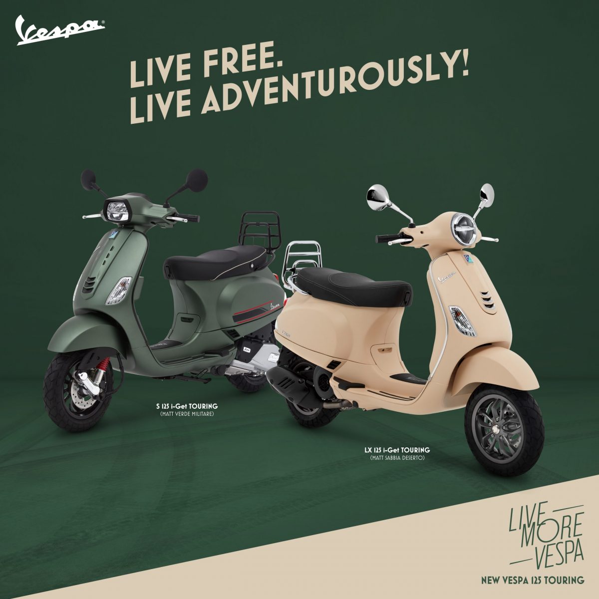 เวสป้า ส่งสกู๊ตเตอร์ไซส์มินิพาออกเที่ยวกับ 2 รุ่นสุดฮอต Vespa LX 125 i-Get Touring และ Vespa S 125 i-Get Touring เติมเต็มประสบการณ์การขับขี่ ใช้ชีวิตได้ดั่งใจ ให้ทุกวันเป็นการผจญภัย